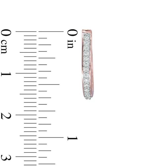 02 CT TW Diamond Oval Huggie Hoop Earrings in 10K Rose Gold Goldia Earrings 02 CT TW Diamond Oval Huggie Hoop Earrings in 10K Rose Gold Goldia Earrings