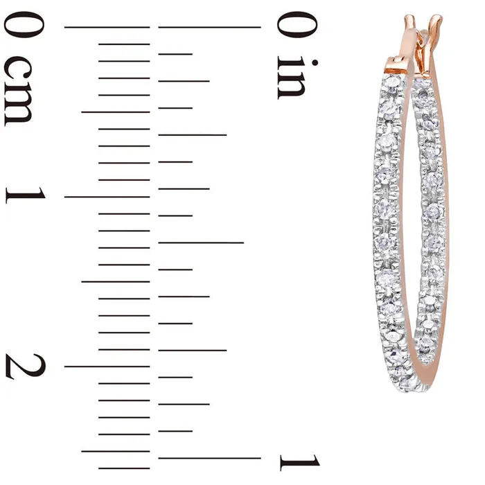 025 CT TW Diamond InsideOut Hoop Earrings in 10K Rose Gold Goldia Earrings 025 CT TW Diamond InsideOut Hoop Earrings in 10K Rose Gold Goldia Earrings
