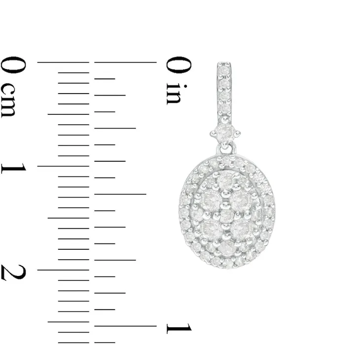 1 CT TW Oval Composite Diamond Frame Drop Earrings in 10K White Gold Goldia Earrings 1 CT TW Oval Composite Diamond Frame Drop Earrings in 10K White Gold Goldia Earrings