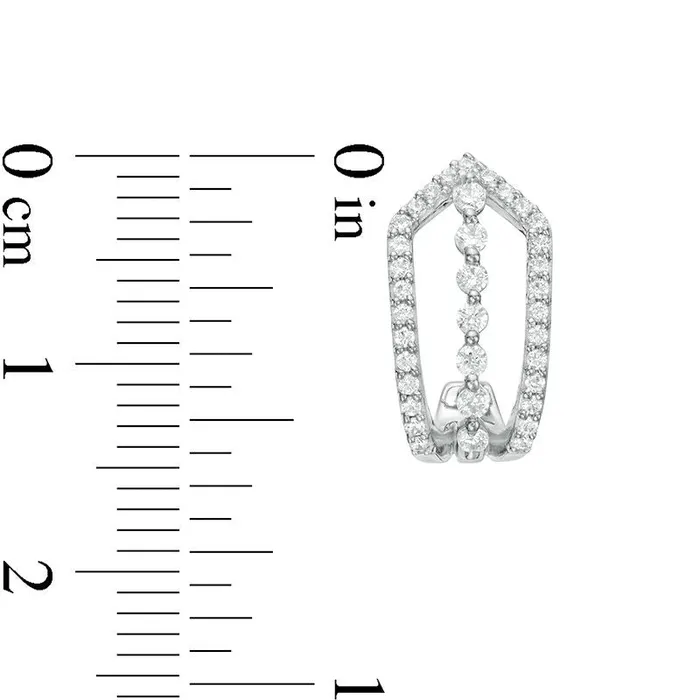 Goldia 05 CT TW Diamond Linear Drop and Arrow JHoop Earrings in 10K White Gold Earrings Goldia 05 CT TW Diamond Linear Drop and Arrow JHoop Earrings in 10K White Gold Earrings