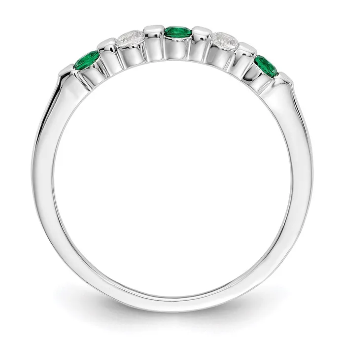 Goldia 14k White Gold Real Diamond wEmerald Band Rings