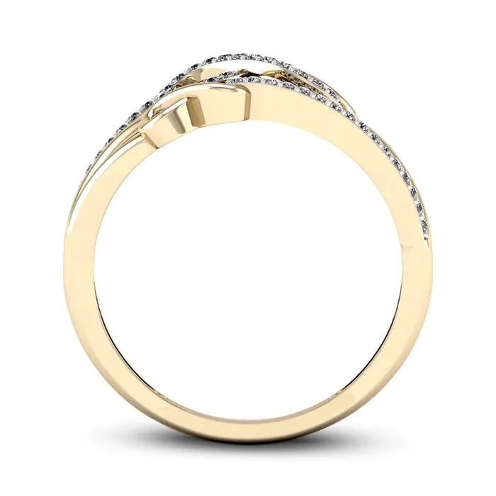 Goldia Rings 017 CT TW Natural Diamond Triple Infinity MultiRow Ring in Solid 10K Yellow Gold Goldia Rings 017 CT TW Natural Diamond Triple Infinity MultiRow Ring in Solid 10K Yellow Gold