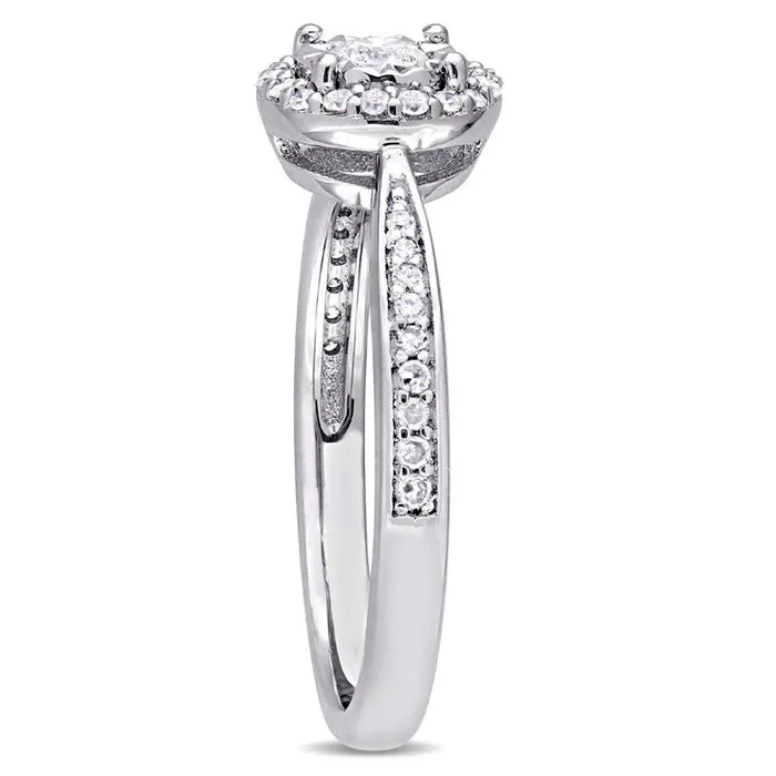 Goldia Rings 033 CT TW Natural Diamond Frame Engagement Ring in Sterling Silver Goldia Rings 033 CT TW Natural Diamond Frame Engagement Ring in Sterling Silver