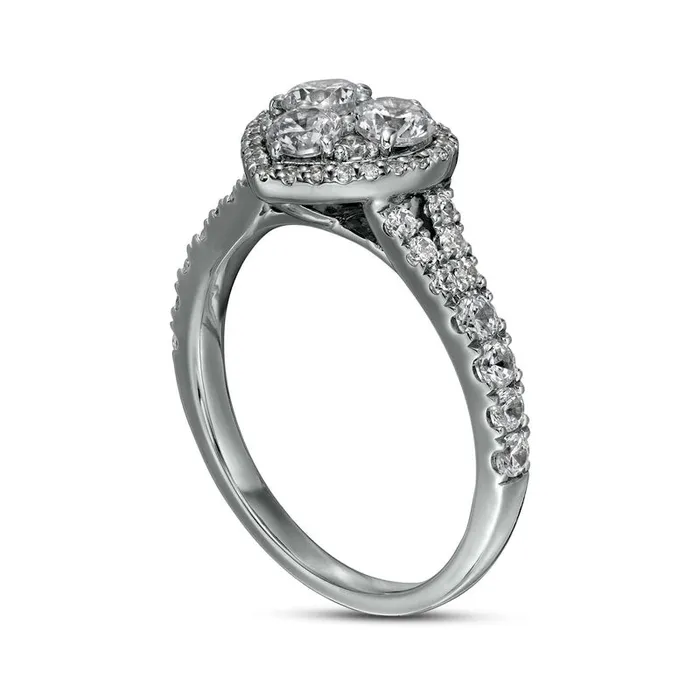 Goldia Rings 125 CT TW Composite HeartShaped Natural Diamond Frame Split Shank Engagement Ring in Solid 14K White Gold Goldia Rings 125 CT TW Composite HeartShaped Natural Diamond Frame Split Shank Engagement Ring in Solid 14K White Gold