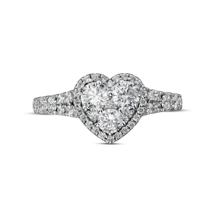 Goldia Rings 125 CT TW Composite HeartShaped Natural Diamond Frame Split Shank Engagement Ring in Solid 14K White Gold Goldia Rings 125 CT TW Composite HeartShaped Natural Diamond Frame Split Shank Engagement Ring in Solid 14K White Gold