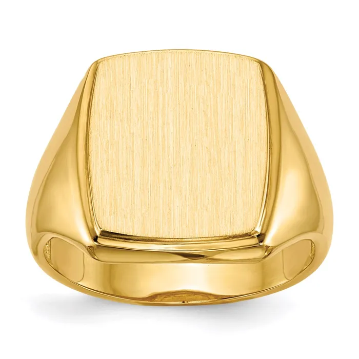 Goldia Rings 14K Yellow Gold 145x130mm Open Back Mens Signet Ring