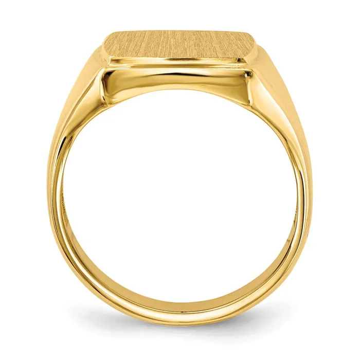 Goldia Rings 14K Yellow Gold 145x130mm Open Back Mens Signet Ring