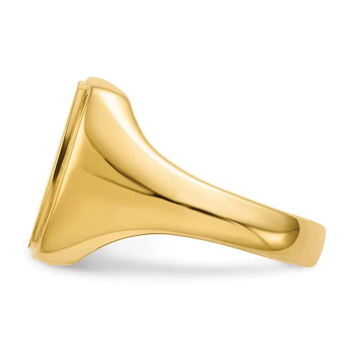 Goldia Rings 14K Yellow Gold 145x130mm Open Back Mens Signet Ring