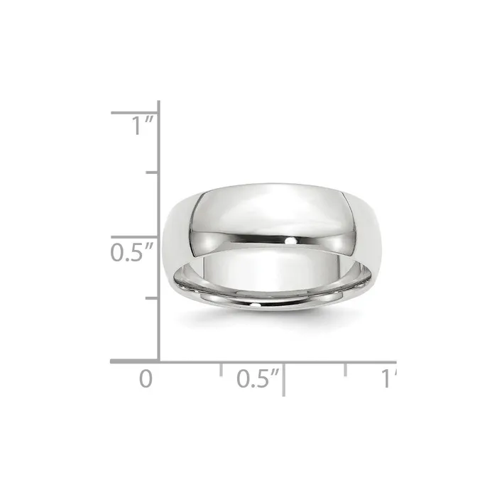 Goldia Rings Solid 14K White Gold 7mm Light Weight Comfort Fit MensWomens Wedding Band Ring Size 8 Goldia Rings Solid 14K White Gold 7mm Light Weight Comfort Fit MensWomens Wedding Band Ring Size 8