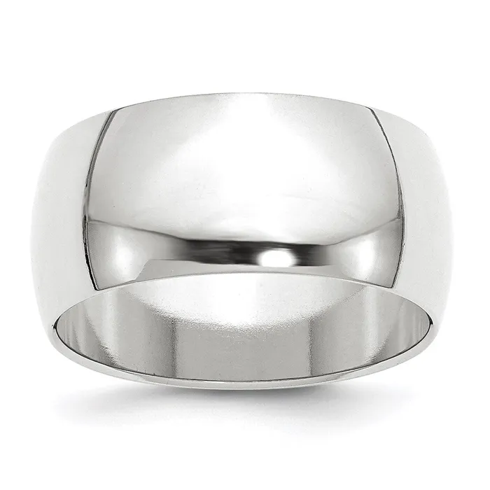 Goldia Solid 14K White Gold 10mm Half Round MensWomens Wedding Band Ring Size 14 Rings