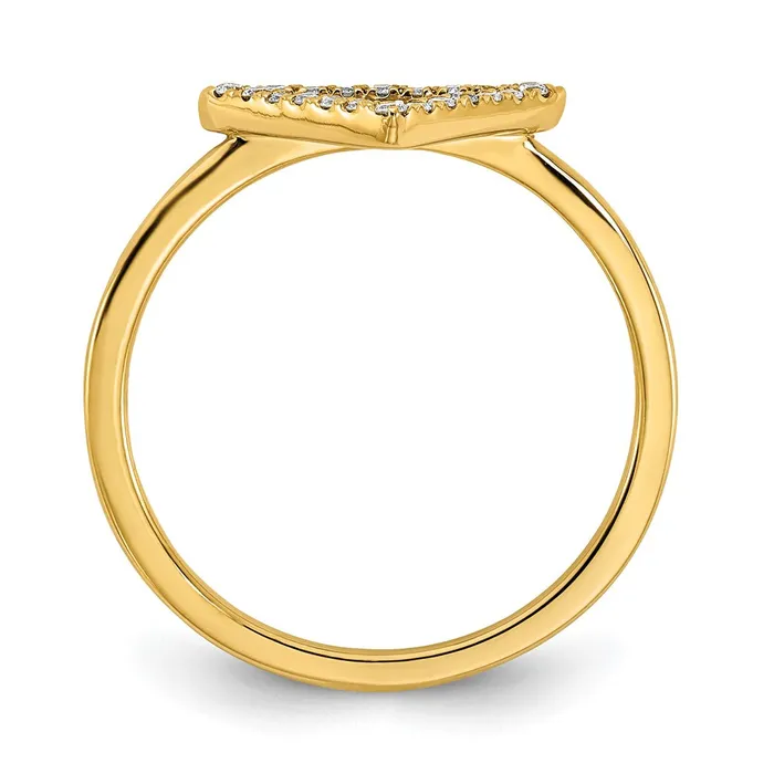 Rings 14K Yellow Gold Polished Real Diamond Triangle Ring Goldia