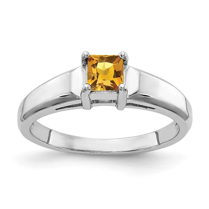 Rings Goldia 14k White Gold 4mm Princess Cut Citrine ring