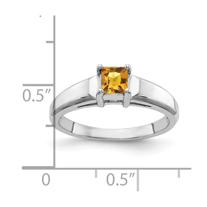 Rings Goldia 14k White Gold 4mm Princess Cut Citrine ring