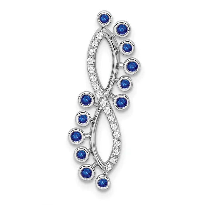 Rings Goldia 14k White Gold Sapphire and Real Diamond Infinity Chain Slide