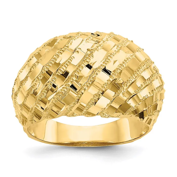 Rings Goldia 14K Yellow Gold DiamondCut Dome Ring