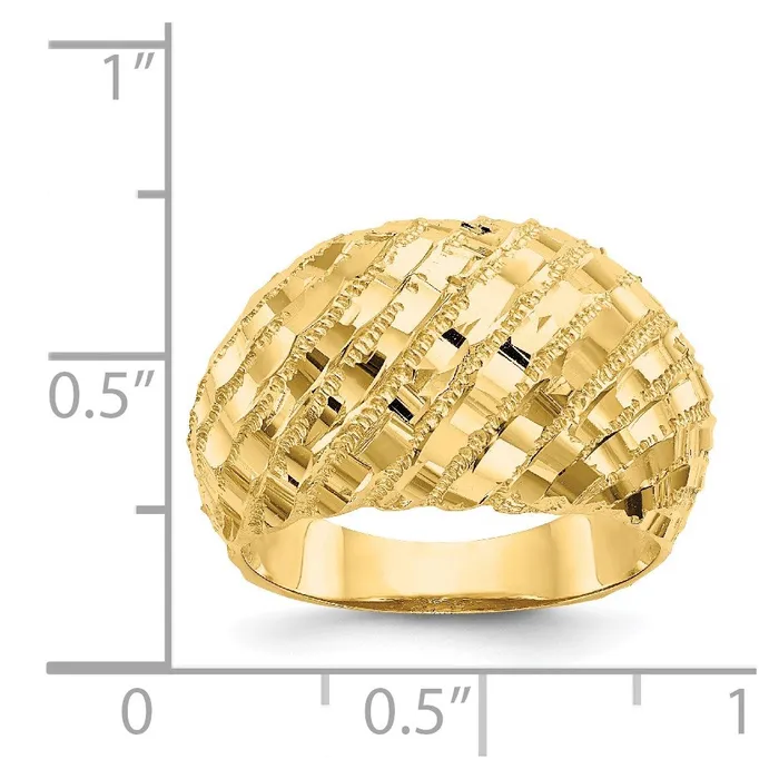 Rings Goldia 14K Yellow Gold DiamondCut Dome Ring