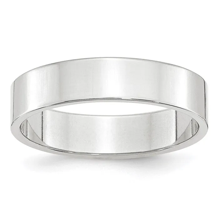 Rings Goldia Solid 14K White Gold 5mm Light Weight Flat MensWomens Wedding Band Ring Size 12