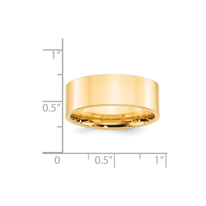 Rings Goldia Solid 14K Yellow Gold 8mm Standard Flat Comfort Fit MensWomens Wedding Band Ring Size 135 Rings Goldia Solid 14K Yellow Gold 8mm Standard Flat Comfort Fit MensWomens Wedding Band Ring Size 135