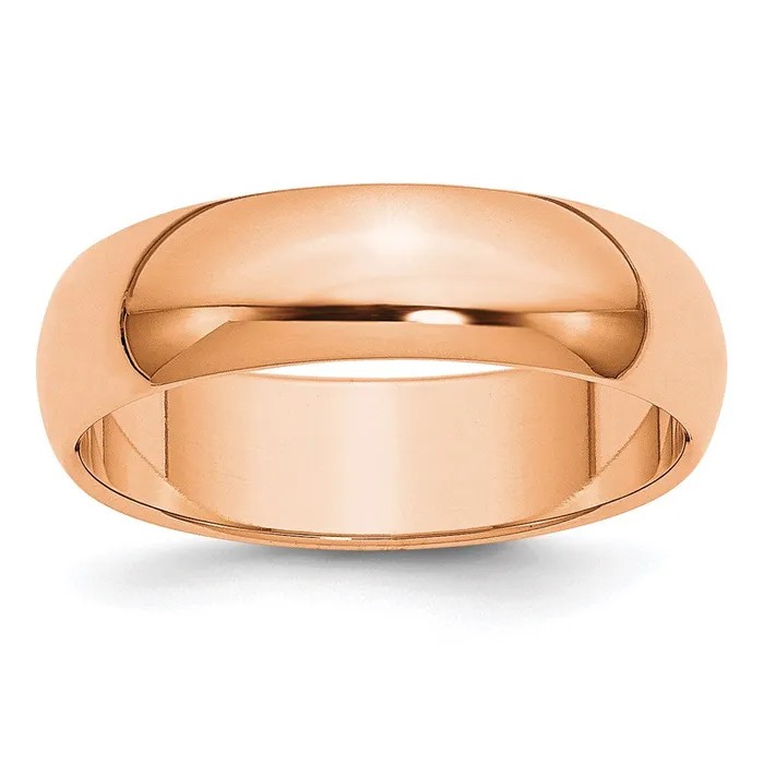Rings Goldia Solid 14K Yellow Gold Rose Gold 6mm HalfRound Wedding MensWomens Wedding Band Ring Size 115