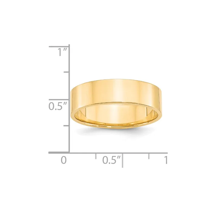 Rings Solid 14K Yellow Gold 6mm Light Weight Flat MensWomens Wedding Band Ring Size 75 Goldia Rings Solid 14K Yellow Gold 6mm Light Weight Flat MensWomens Wedding Band Ring Size 75 Goldia