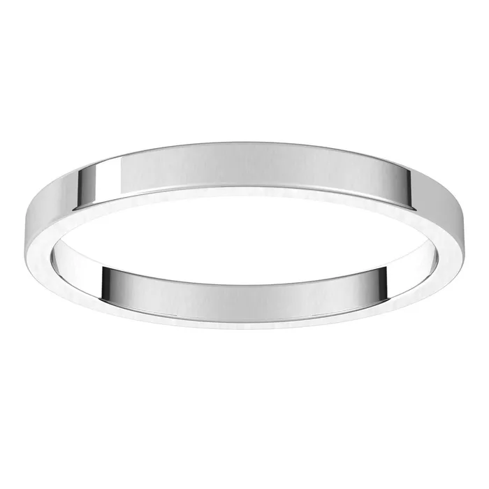 10K White Gold 2 mm flat Wedding Band TreasureFineJewelers Rings
