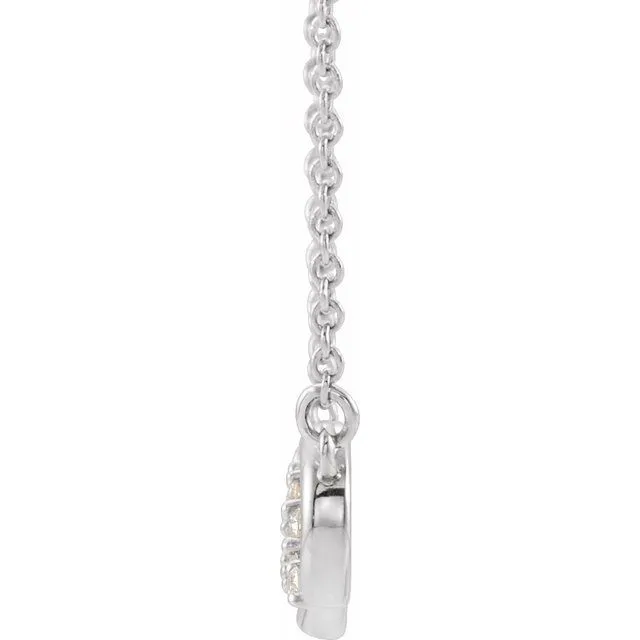 14K White Gold 18 CTW Natural Diamond InfinityInspired Bar 18 Necklace TreasureFineJewelers Necklaces