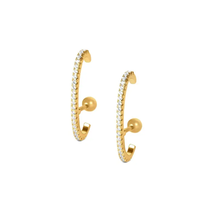 Earrings Razor Lobe Cuff Piercing Barbell Ball Back Earrings Sleeper Earrings Trendolla Jewelry