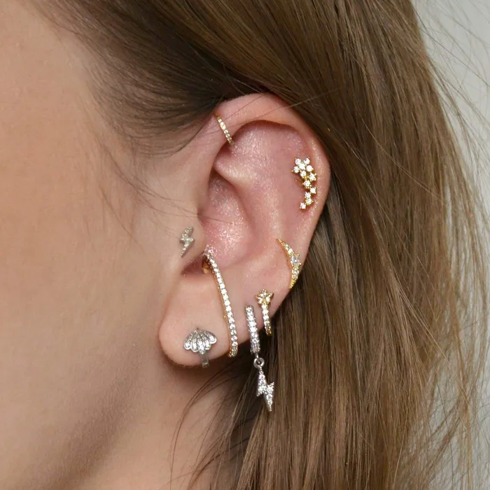 Earrings Razor Lobe Cuff Piercing Barbell Ball Back Earrings Sleeper Earrings Trendolla Jewelry