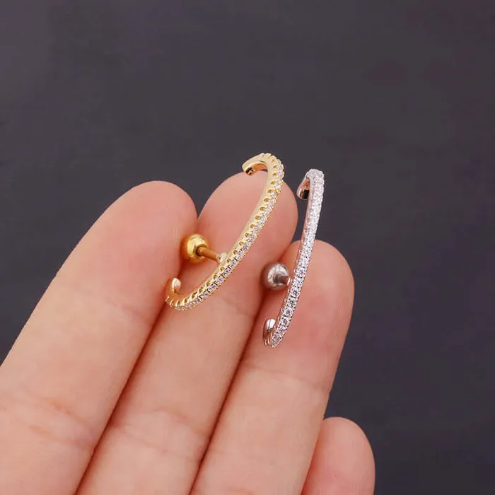 Earrings Razor Lobe Cuff Piercing Barbell Ball Back Earrings Sleeper Earrings Trendolla Jewelry