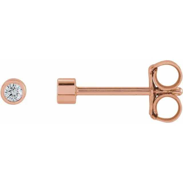 Earrings TreasureFineJewelers 14K Rose Gold 04 CTW Natural Diamond Micro BezelSet Earrings