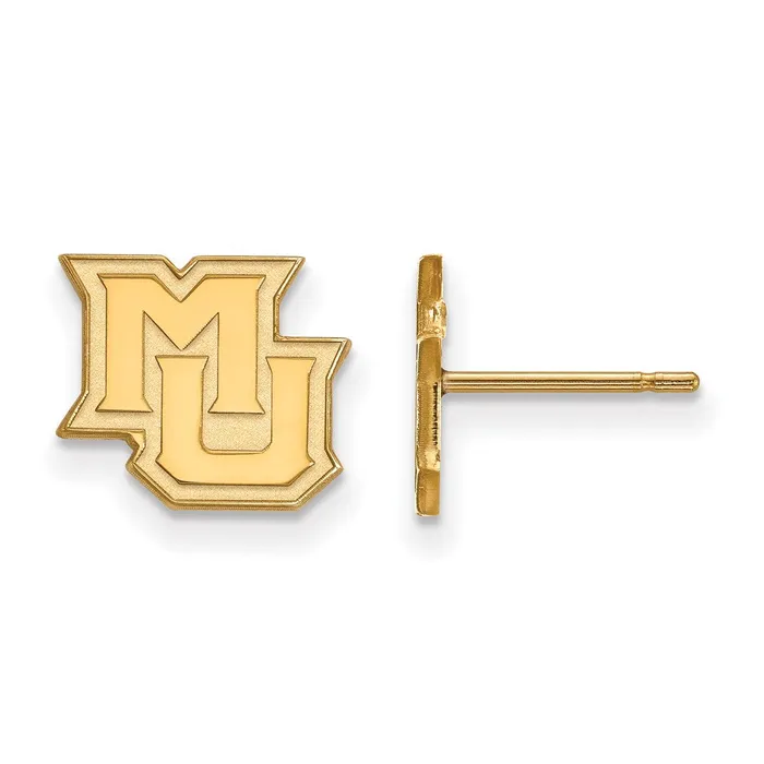 Earrings TreasureFineJewelers Sterling Silver Goldplated Marquette University MU Extra Small Post Earrings