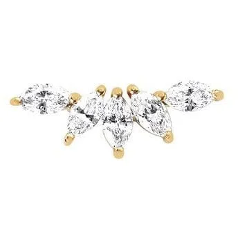 EF Collection Earrings EF Collection Diamond Marquise Yellow Gold Earring 1 unit