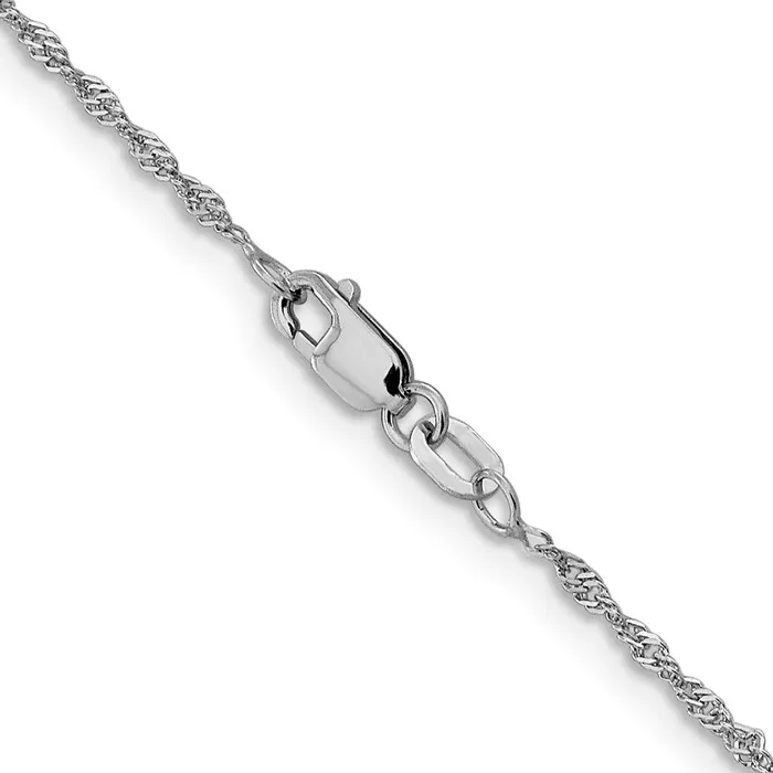 Leslies 14K White Gold 13mm Singapore Chain TreasureFineJewelers Necklaces