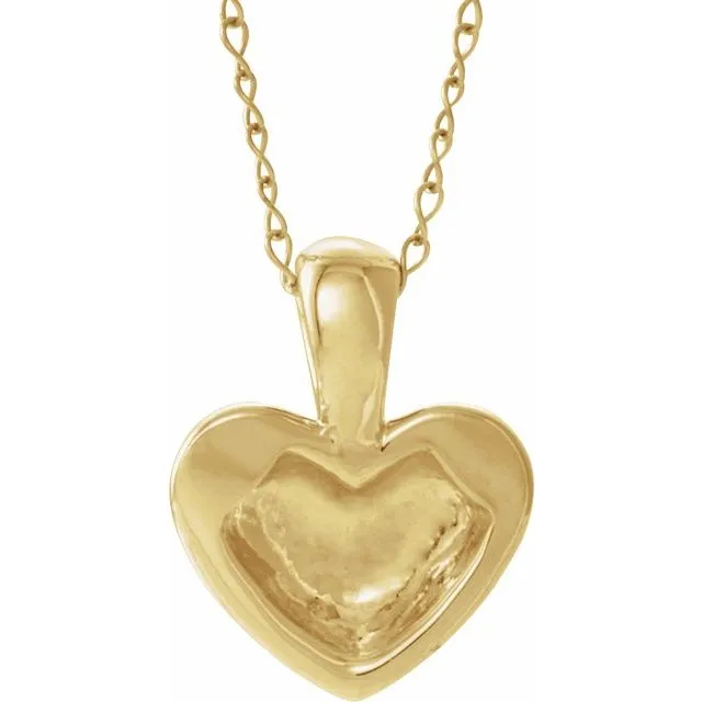 Necklaces TreasureFineJewelers 14K Yellow Youth Heart 15 Necklace
