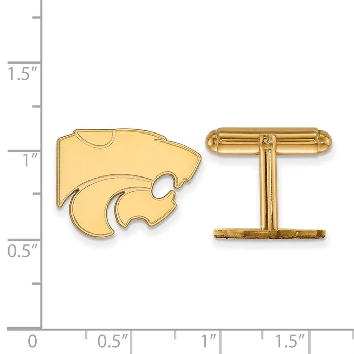 Rings Sterling Silver Goldplated Kansas State University Wildcat Cuff Links TreasureFineJewelers