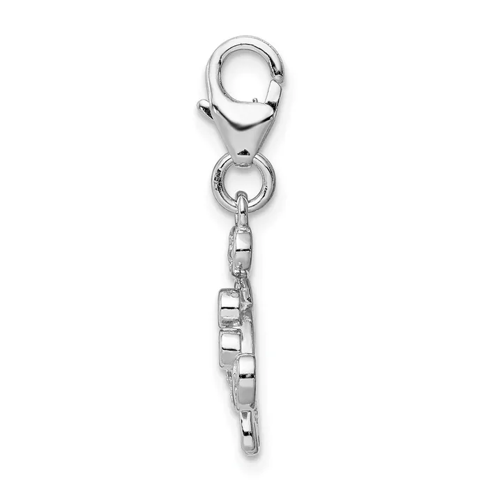 Rings Sterling Silver Rhodiumplated CZ Crab wLobster Clasp Charm TreasureFineJewelers