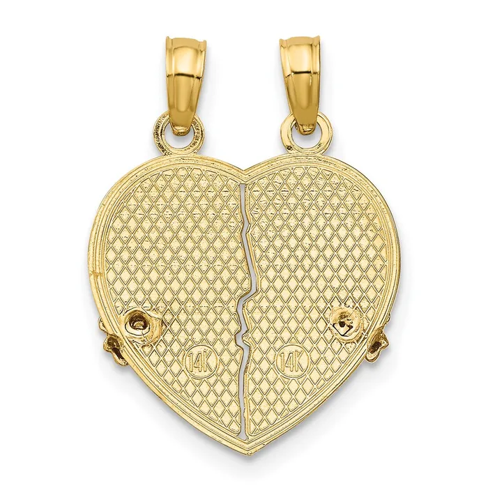Rings TreasureFineJewelers 14k TwoTone BIG SISLIL SIS Breakapart Heart Charm