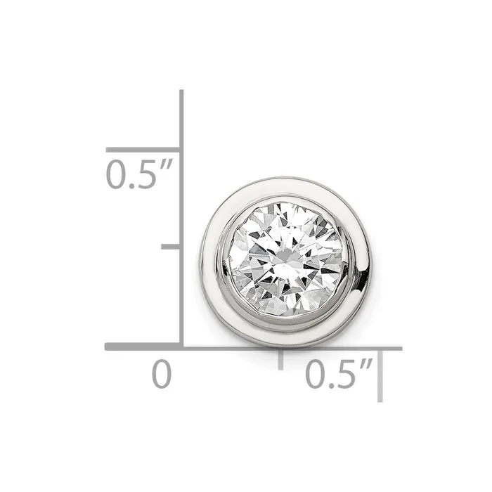 Rings TreasureFineJewelers Sterling Silver 8mm CZ Round Slide