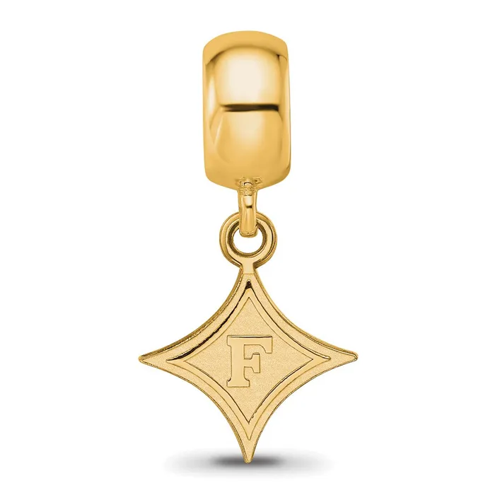 Rings TreasureFineJewelers Sterling Silver Goldplated LogoArt Furman University Small Dangle Bead Charm