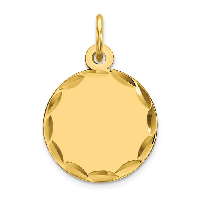 Rings TreasureFineJewelers Sterling Silver GP Engraveable Round Polished Disc Charm