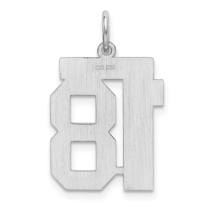 Rings TreasureFineJewelers SterlingSilver Rhodiumplated Polished Number 18 Charm