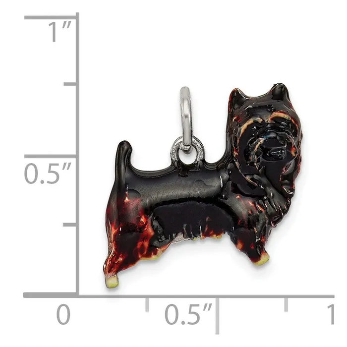 Sterling Silver Enameled Brown Black Cairn Terrier Charm TreasureFineJewelers Rings