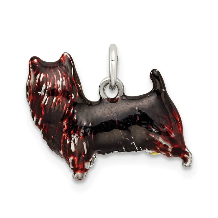 Sterling Silver Enameled Brown Black Cairn Terrier Charm TreasureFineJewelers Rings