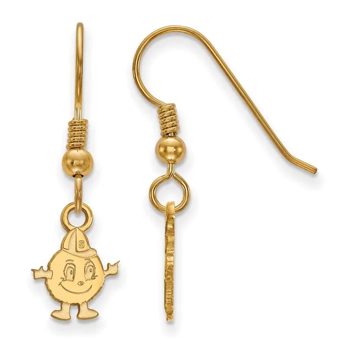 Sterling Silver Goldplated Syracuse University Mascot Extra Small Dangle Wire Earrings TreasureFineJewelers Earrings