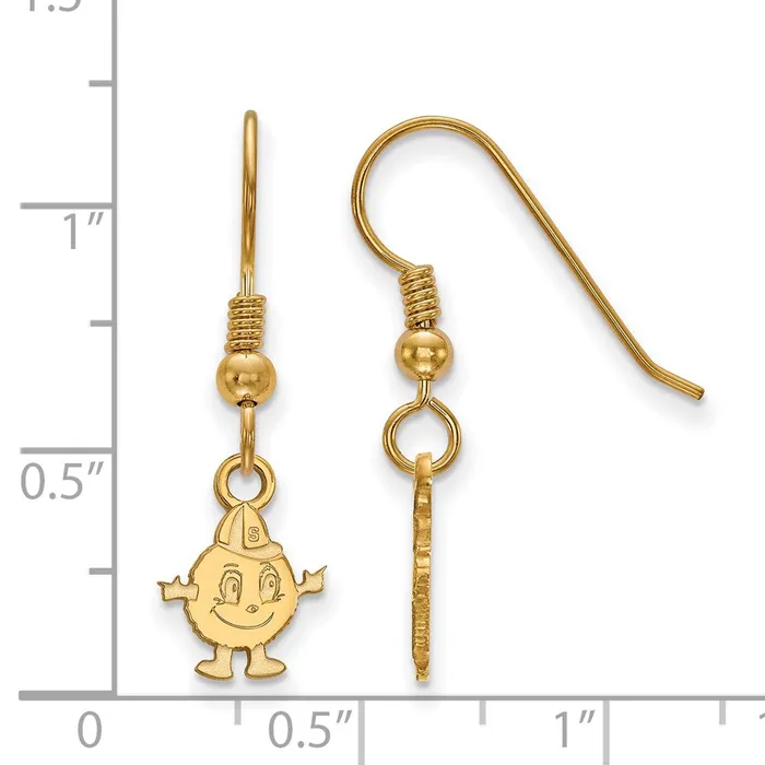 Sterling Silver Goldplated Syracuse University Mascot Extra Small Dangle Wire Earrings TreasureFineJewelers Earrings