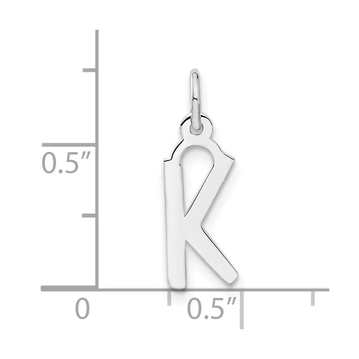 Sterling Silver Medium Slanted Block Initial K Charm TreasureFineJewelers Rings