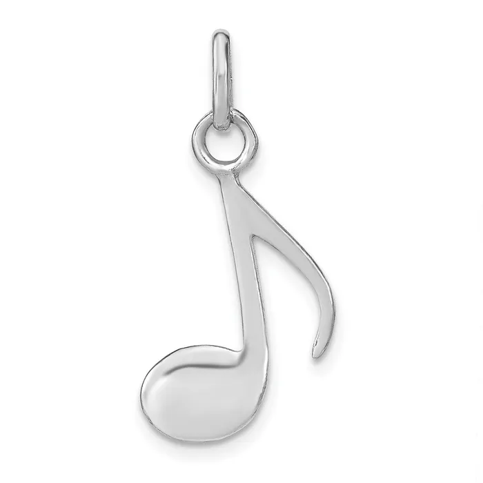 Sterling Silver Rhodium Plated Polished Music Note Charm TreasureFineJewelers Rings