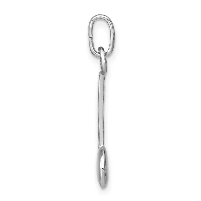 Sterling Silver Rhodium Plated Polished Music Note Charm TreasureFineJewelers Rings
