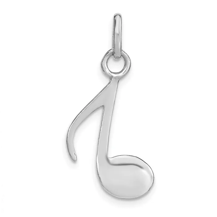 Sterling Silver Rhodium Plated Polished Music Note Charm TreasureFineJewelers Rings