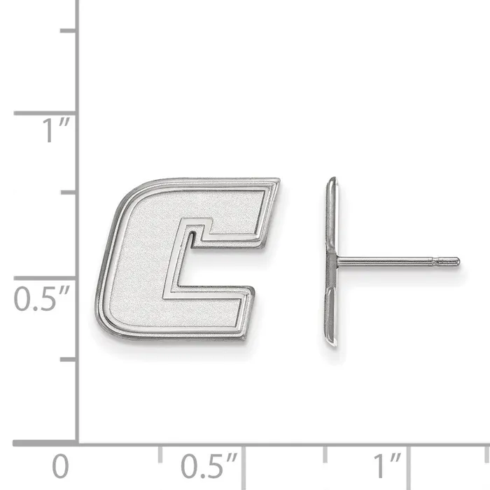Sterling Silver Rhodiumplated University of Tennessee at Chattanooga Letter C Small Post Earrings TreasureFineJewelers Earrings